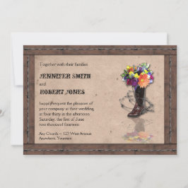 Land Western prikkeldraad bruiloft uitnodiging v2