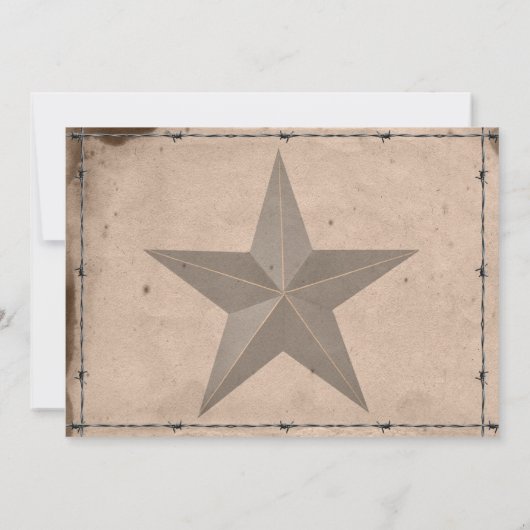 Land Western prikkeldraad bruiloft uitnodiging v2 (Achterkant)