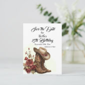 Land Western, Roos, 15e Verjaardag Save the Date Briefkaart (Staand voorkant)