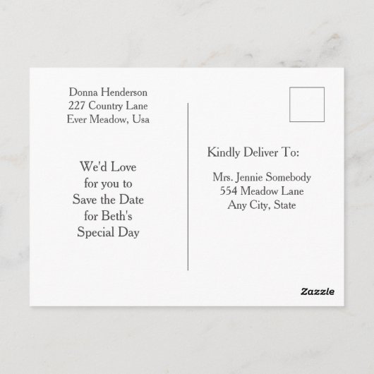 Land Western, Roos, 15e Verjaardag Save the Date Briefkaart (Achterkant)