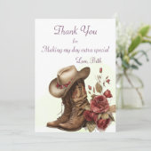 Land Western, Rozen, 15e Verjaardag Bedankkaart (Staand voorkant)