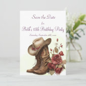 Land Western, Rozen, 15e Verjaardag Save The Date (Staand voorkant)