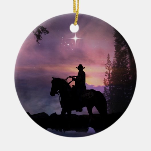 Land Western Rustic Cowboy Xmas Ornament (Voorkant)