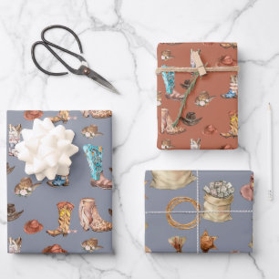 Land Western Rustiek Inpakpapier Set van 3 Vel