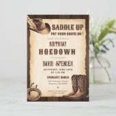 Land Western | Rustieke Cowboy Verjaardag Kaart (Staand voorkant)