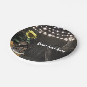 Land Western rustieke schuur deur bruiloft feest Papieren Bordje (Gekanteld)