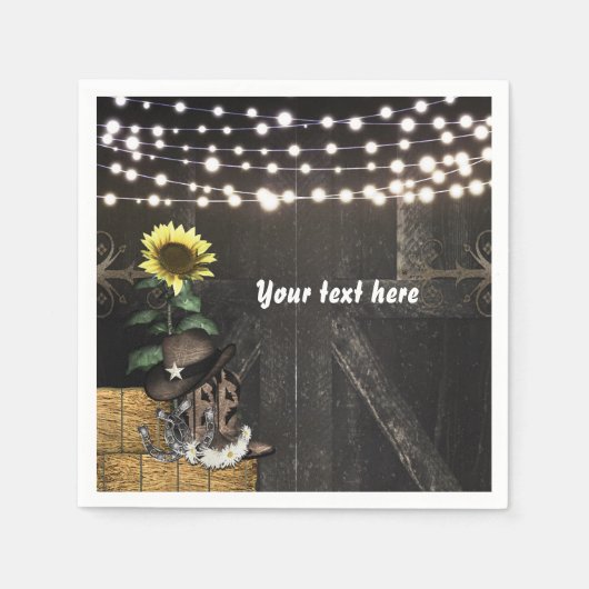 Land Western rustieke schuur deur servetten (Voorkant)