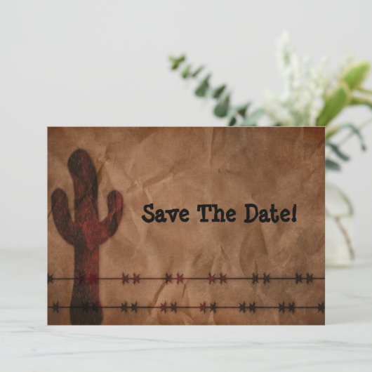 Land Western sparen de Datum Save The Date (Staand voorkant)