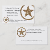 Land Western ster/badge Visitekaartje (Voorkant / Achterkant)