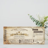  land Western thema ticket bruiloft Kaart (Staand voorkant)