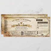  land Western thema ticket bruiloft Kaart (Voorkant / Achterkant)