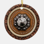Land Western Touw en Gereedschapsleer Concho Keramisch Ornament (Voorkant)