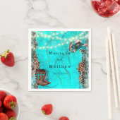 Land Western Turquoise Lights Leopard Wedding Servet (Insitu)