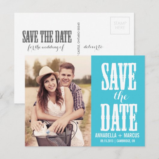 Land Western Turquoise Sla het Briefkaart Datum op (Voorkant / Achterkant)