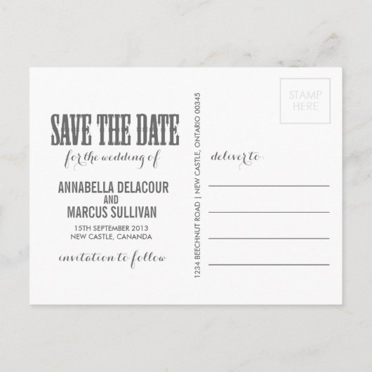 Land Western Turquoise Sla het Briefkaart Datum op (Achterkant)