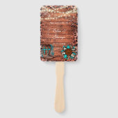 Land Western Turquoise Wood Weddenschap Handwaaier (Voorkant)