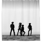 Land Western ventilator zwart-wit Douchegordijn (Voorkant)