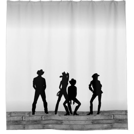 Land Western ventilator zwart-wit Douchegordijn (Voorkant)