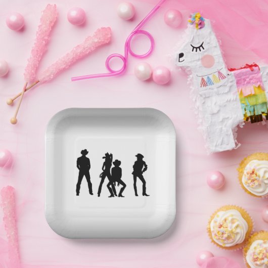 Land Western ventilator zwart-wit Papieren Bordje (Feest)