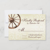 Land Western Wagon Wheel Weddenschap RSVP-kaart RSVP Kaartje (Voorkant)