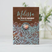 Land western, word jij mijn bruidsmeisje kaart (Staand voorkant)