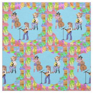 Land Western zingende Cowgirl Band Stof