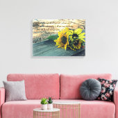 Land-Western, Zonnebloemen en Bijbelvers Canvas Afdruk (Insitu (Woonkamer))
