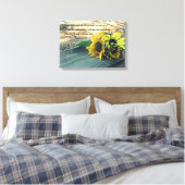 Land-Western, Zonnebloemen en Bijbelvers Canvas Afdruk (Insitu (Slaapkamer))