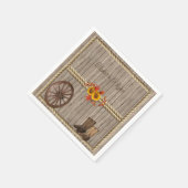 Land Western, Zonnebloemen Hout Touw Custom Servet (Hoek)