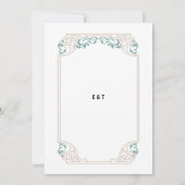 Land Western Zuidwest Turquoise bruiloft Kaart (Achterkant)