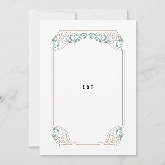 Land Western Zuidwest Turquoise bruiloft Kaart (Achterkant)