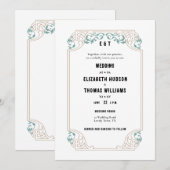 Land Western Zuidwest Turquoise bruiloft Kaart (Voorkant / Achterkant)