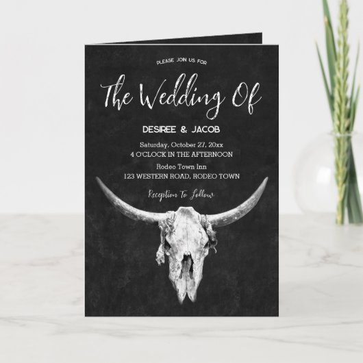 Land Western Zwart-wit Bull Skull (Voorkant)