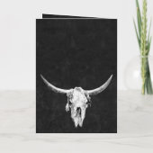 Land Western Zwart-wit Bull Skull (Achterkant)