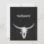 Land Western Zwart-wit Bull Skull Budget (Achterkant)