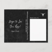 Land Western Zwart-wit Bull Skull Uitnodiging Briefkaart (Achterkant)