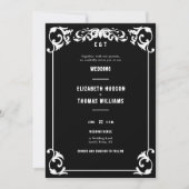 Land Western  Zwart Wit Formele Bruiloft Kaart (Voorkant)