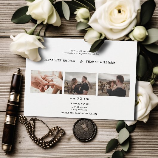 Land Western Zwart Wit Formele Foto's Bruiloft Kaart