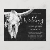 Land Western Zwart-wit Rodeo Bull Skull Uitnodiging Briefkaart (Voorkant)