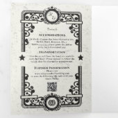 Land Western Zwart Wit Rustiek Trifold Bruiloft Drieluik Uitnodiging (Binnenzijde eerst)