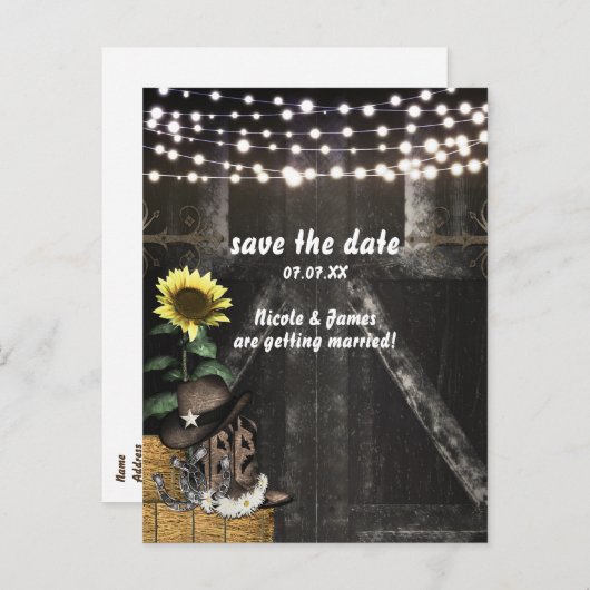 Land Westerne bijtende barbeel bespaart de datum-K Aankondigingskaart (Voorkant / Achterkant)