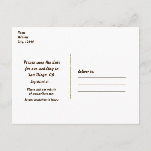 Land Westerne bijtende barbeel bespaart de datum-K Aankondigingskaart (Achterkant)