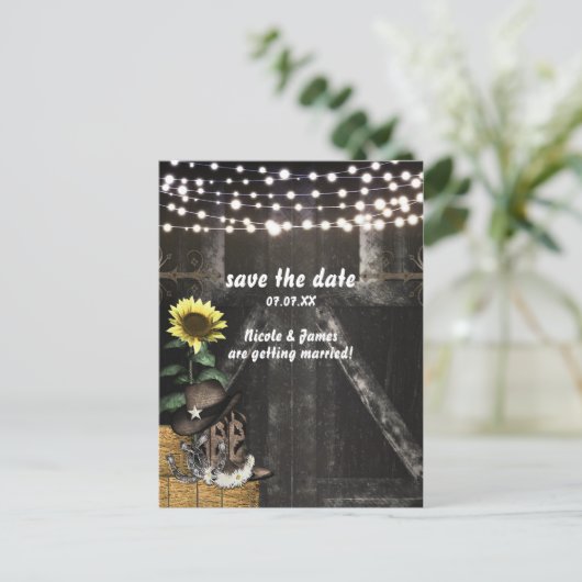 Land Westerne bijtende barbeel bespaart de datum-K Aankondigingskaart (Staand voorkant)