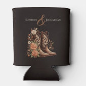 Land Westerne Bloemen met Cowboy Boots- Blikjeskoeler (Achterkant)