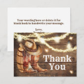 Land Westerne Boots en Pet Hartelijk dank Bedankkaart (Voorkant / Achterkant)