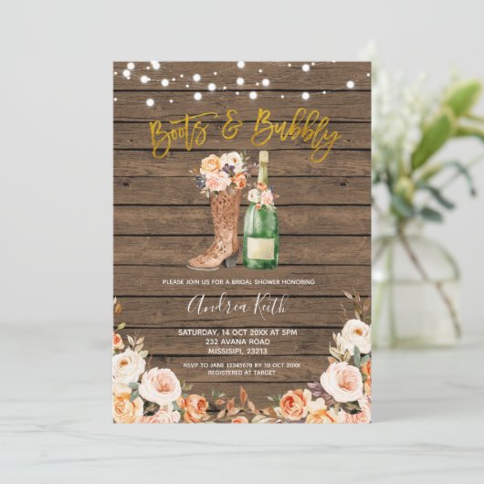 Land Westerne Boots en Vrijgezellenfeest Kaart (Staand voorkant)