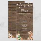 Land Westerne Boots en Vrijgezellenfeest Menu (Voorkant / Achterkant)