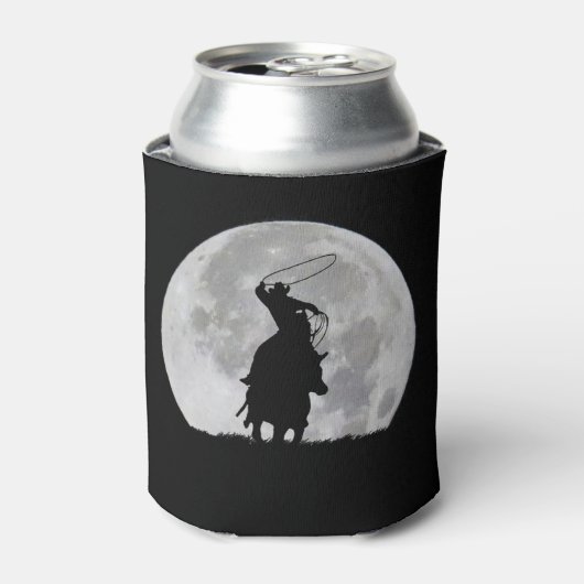 Land Westerne bromfietser en Steer Moon Blikjeskoeler (Blikje Voorkant)