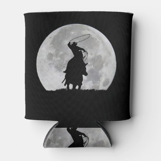 Land Westerne bromfietser en Steer Moon Blikjeskoeler (Voorkant)