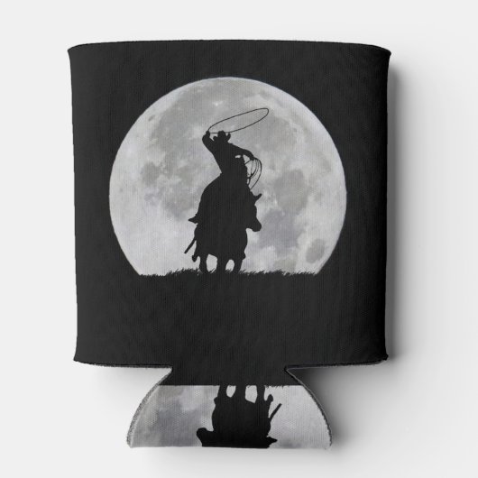 Land Westerne bromfietser en Steer Moon Blikjeskoeler (Achterkant)